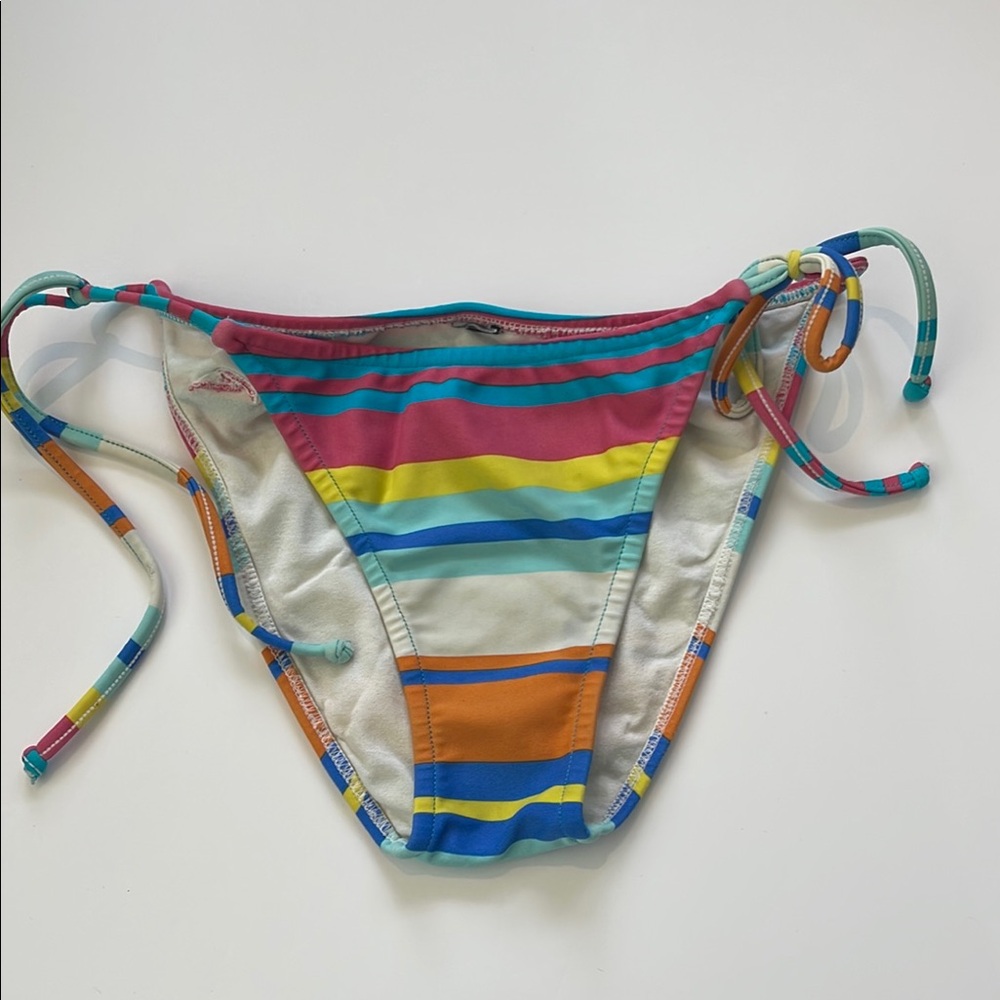 Colorful Striped Bikini Bottom Size Small